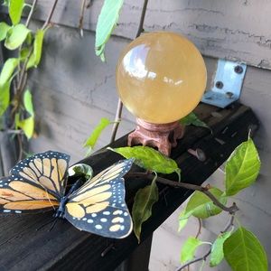 Orange Calcite Crystal Sphere